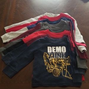Bundle of 8 Toddler Boy Long Sleeve Shirts